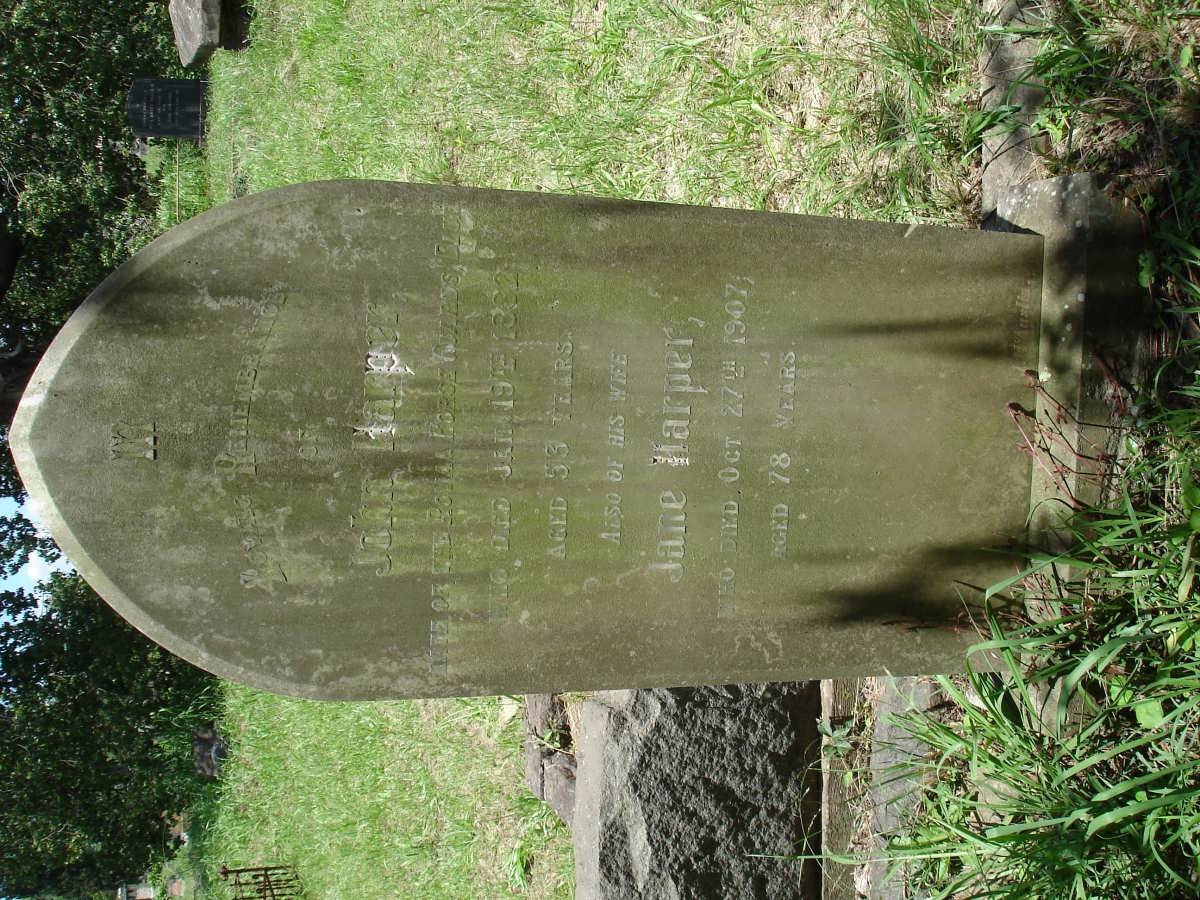 HARPER John -1882 &amp; Jane -1907