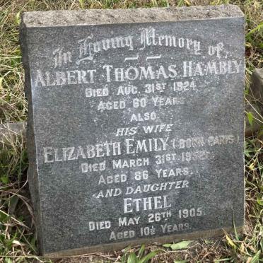 HAMBLY Albert Thomas -1924 & Elizabeth Emily PARIS -1952 :: HAMBLY Ethel -1905