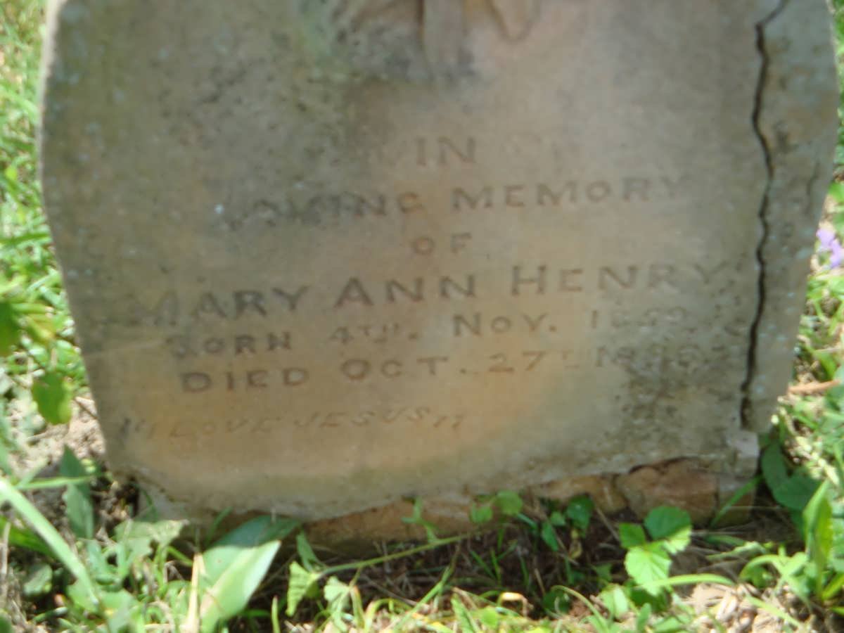 HENRY Mary Ann 1852-1886