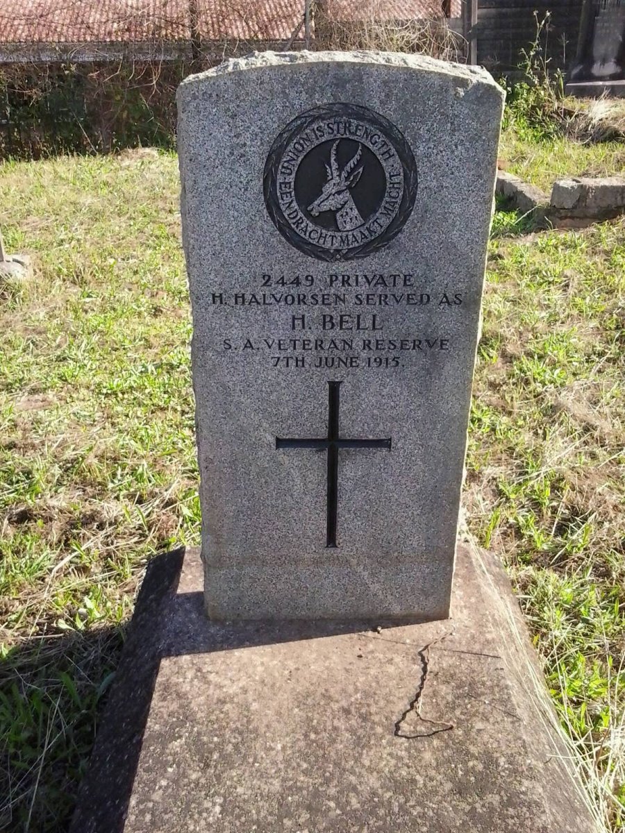 HALVORSEN H served as H. BELL -1915