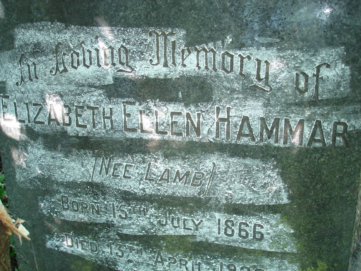 HAMMAR Elizabeth Ellen nee LAMB 1866-1926