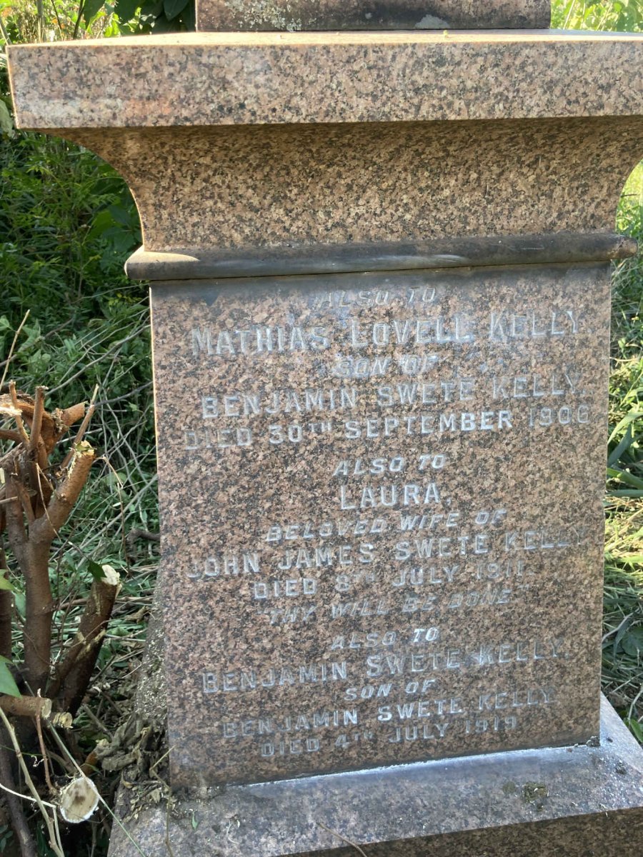 KELLY Mathias Lovell, SWETE -1906 :: SWETE-KELLY Laura -1911 :: SWETE-KELLY Benjamin -1919
