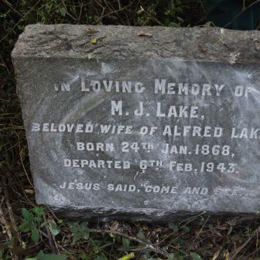 LAKE Mary Jane 1868-1943