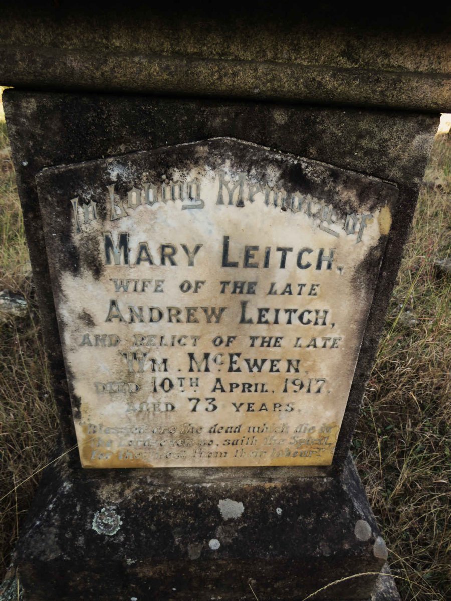 LEITCH Mary, MCEWEN -1917
