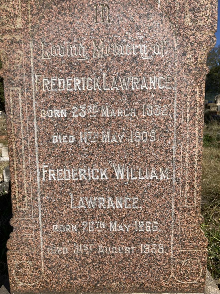 LAWRANCE Frederick 1832-1909 :: LAWRANCE Frederick William 1866-1938