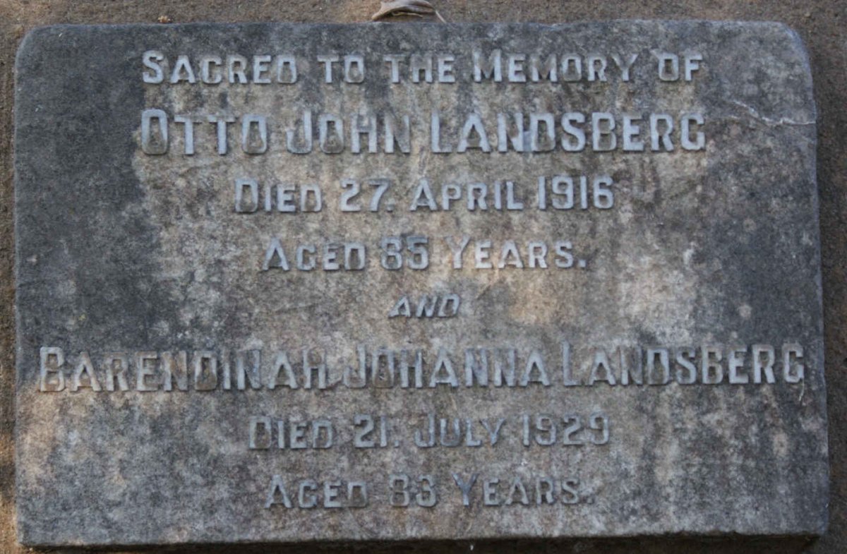 LANDSBERG Otto John -1916 &amp; Barendinah Johanna NIENHABER -1929