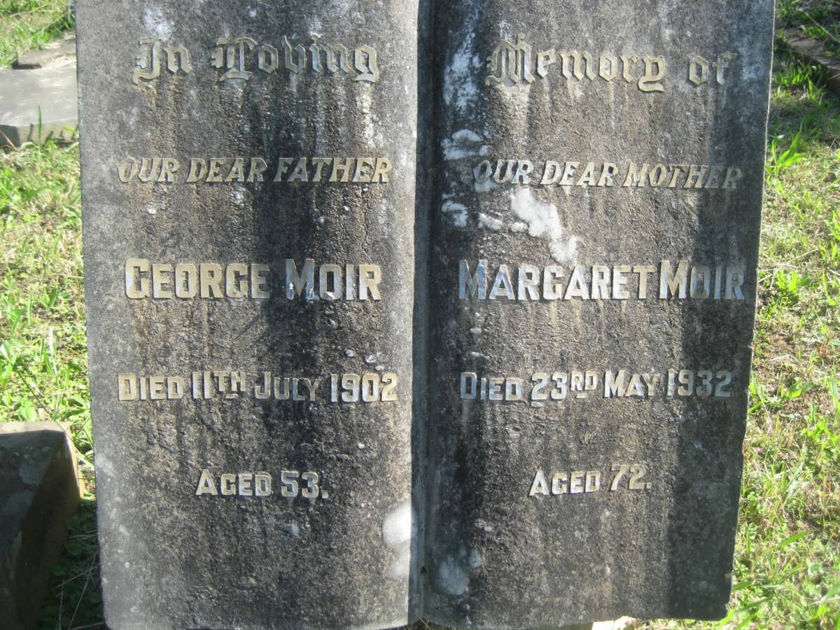 MOIR George -1902 &amp; Margaret -1932
