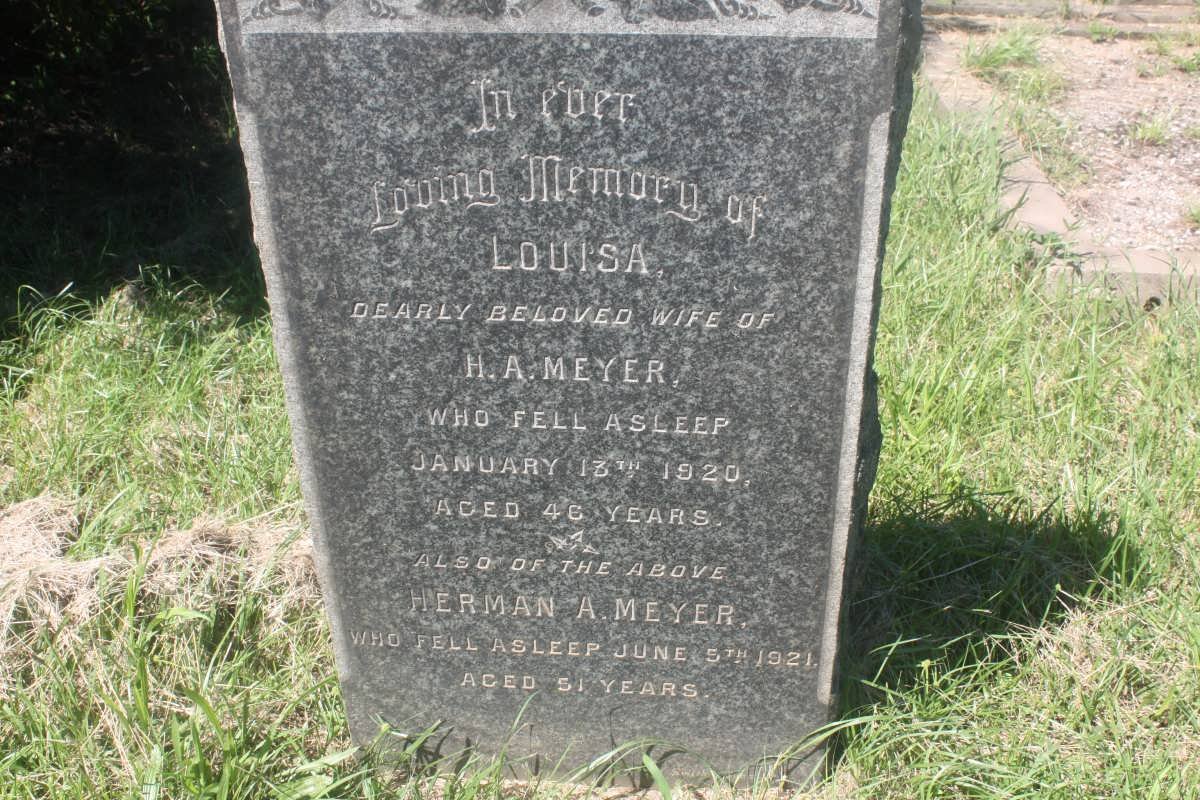 MEYER Herman A. -1921 &amp; Louisa -1920