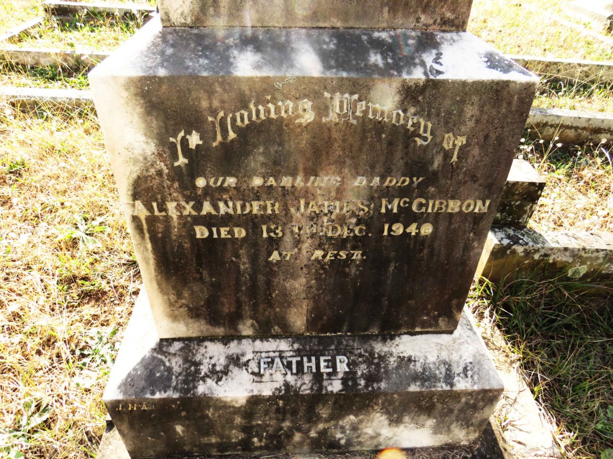 MCGIBBON Alexander James -1940 :: MCGIBBON Agnes Jean Constance 1896-1897 :: MCGIBBON Eileen Maude 1901-1903 :: MCGIBBON Eric Robert 1904-1922 _2