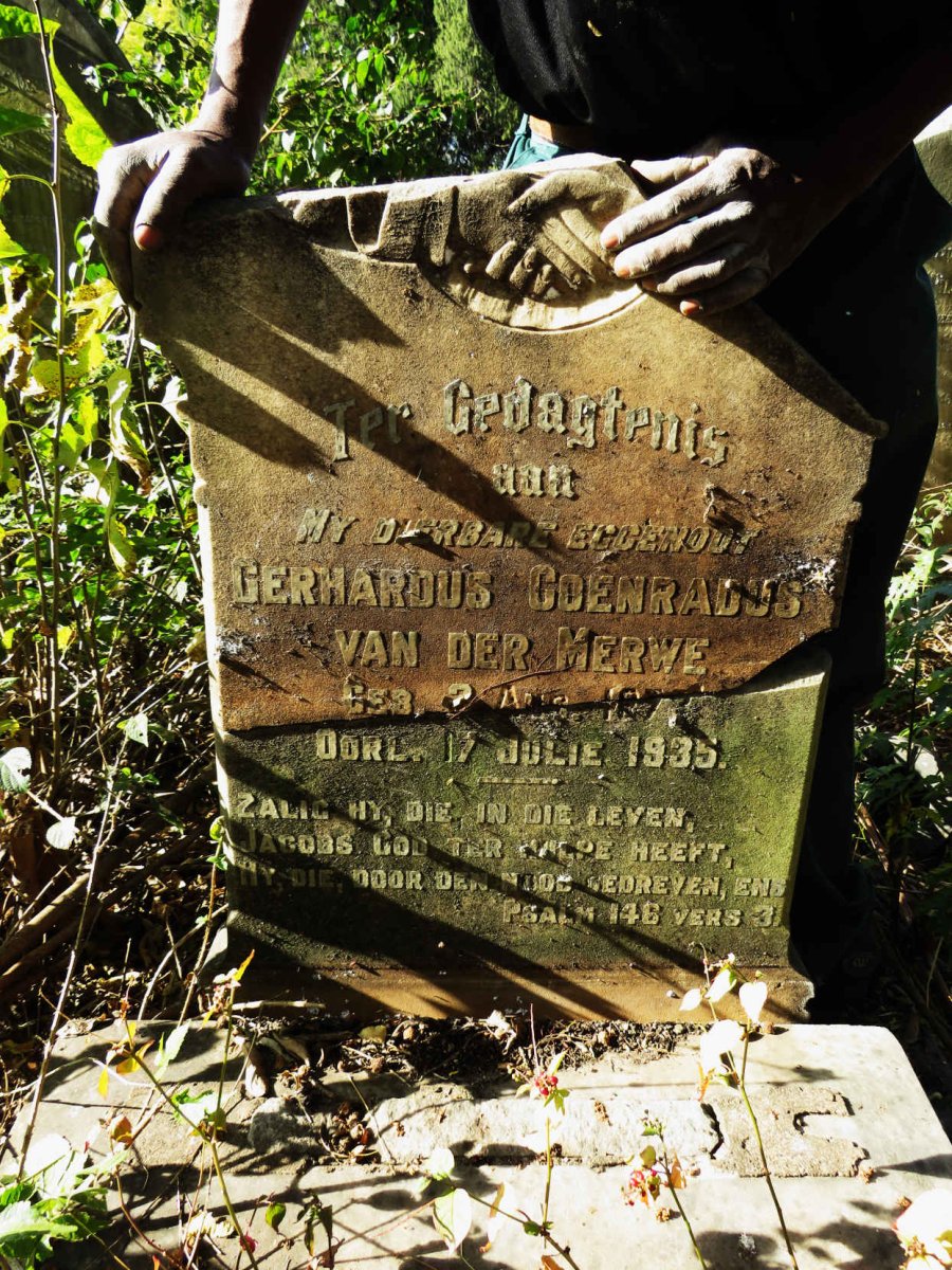 MERWE Gerhardus Coenradus, van der 1873-1935