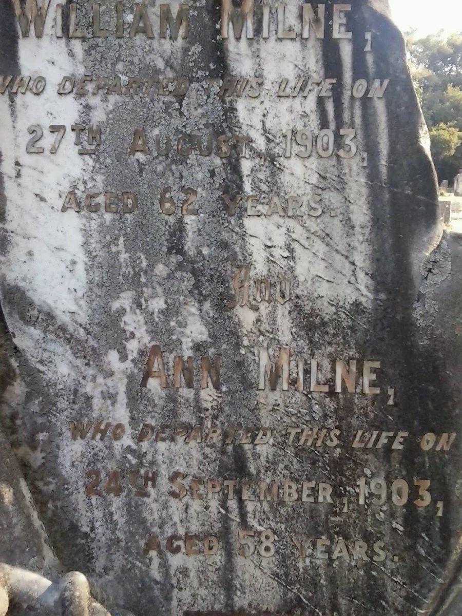MILNE William -1903 &amp; Ann -1903