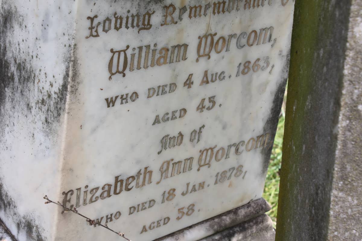 MORCOM William -1863 &amp; Elizabeth Ann -1878
