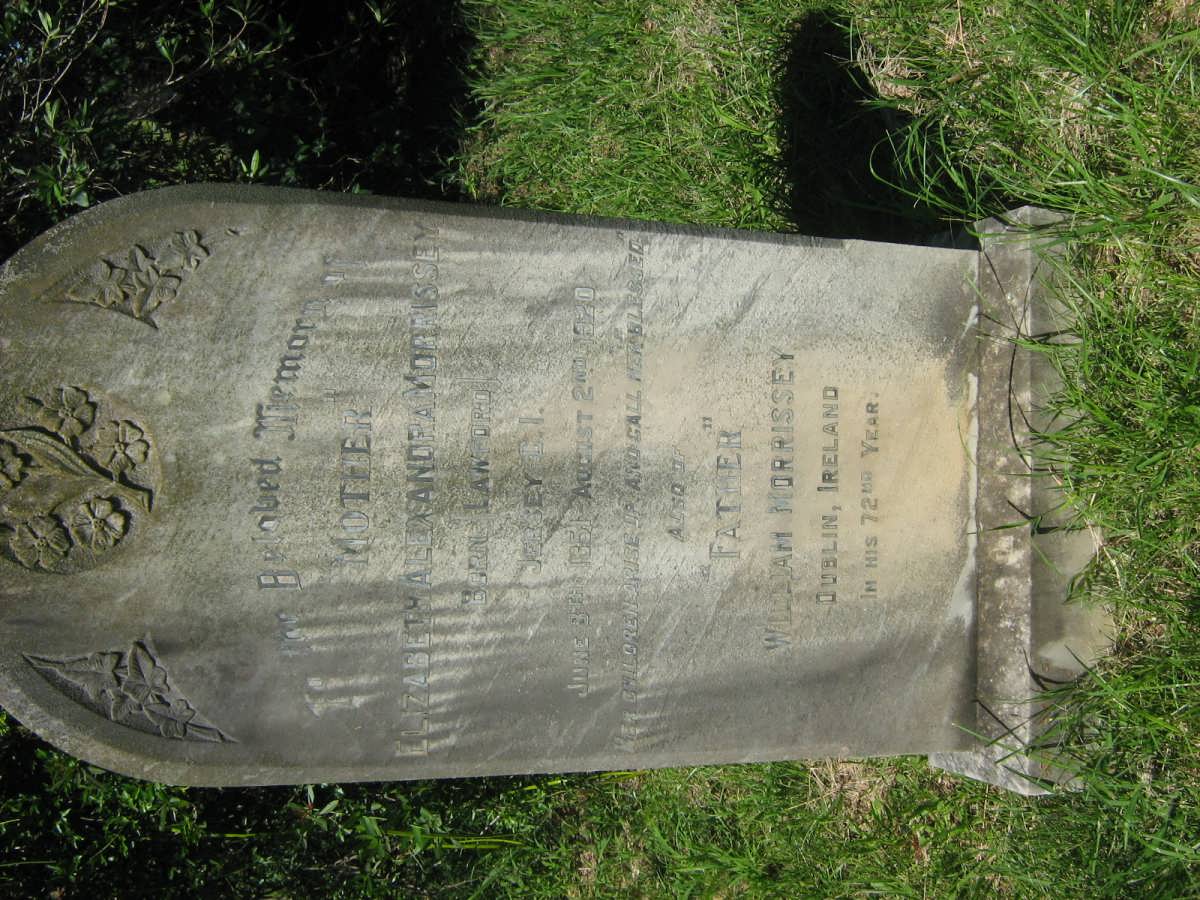MORRISSEY William &amp; Elizabeth Alexandra LAWFORD 1851-1920