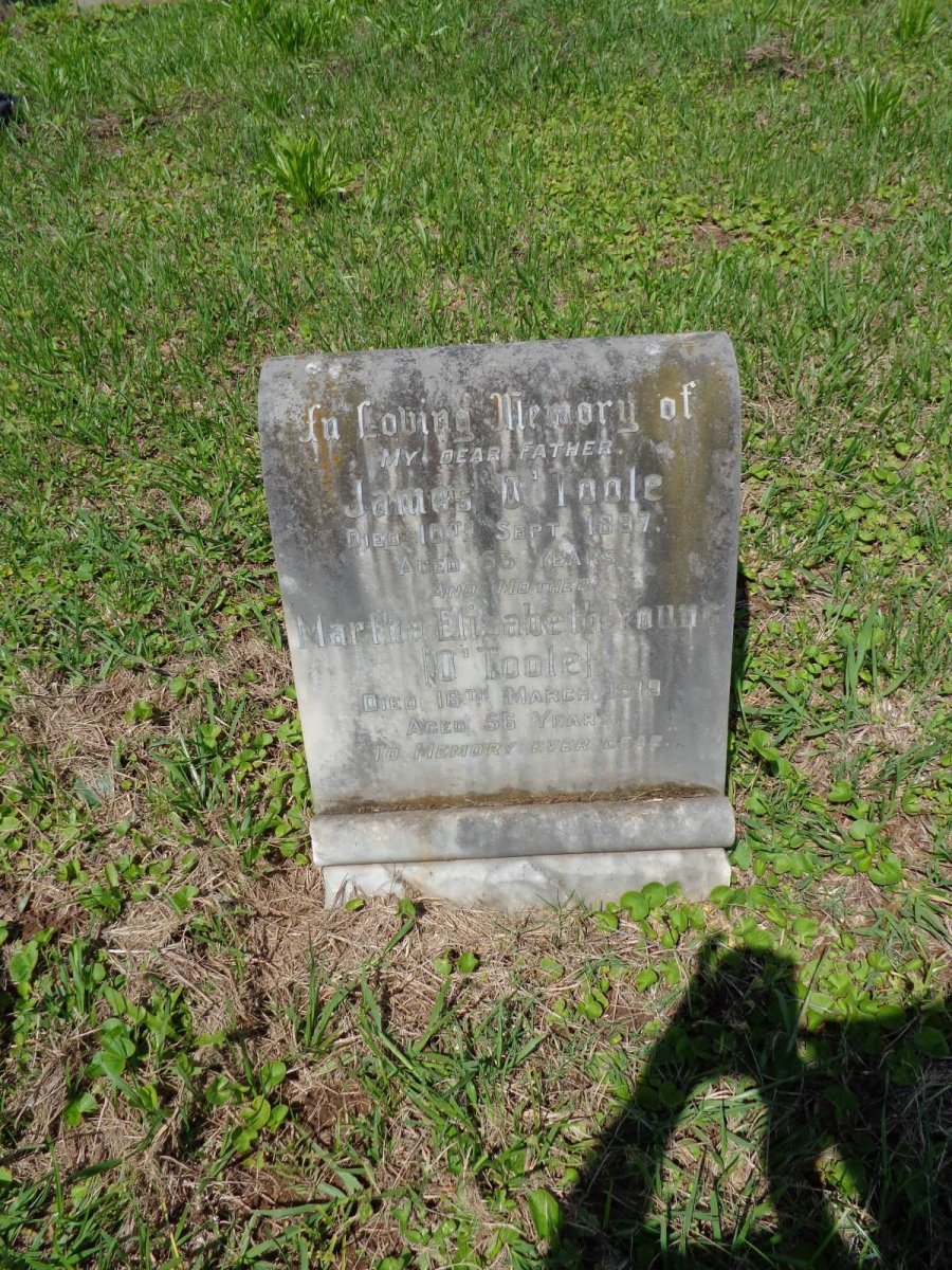 O'TOOLE James -1897 &amp; Martha Elizabeth YOUNG formerly O'TOOLE -1919