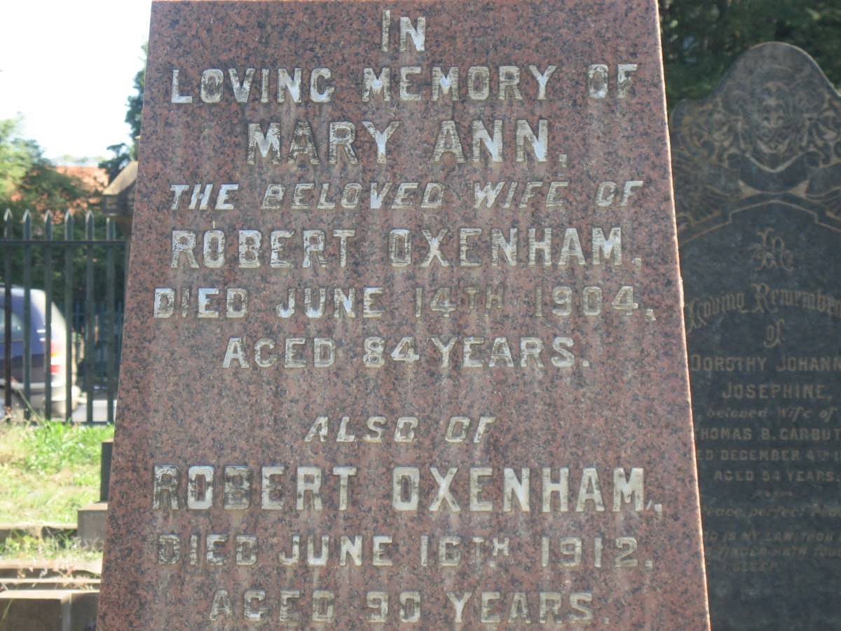 OXENHAM Robert -1912 &amp; Mary Ann -1904