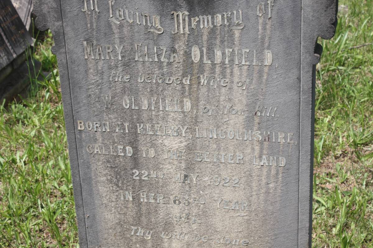 OLDFIELD Mary Eliza -1922
