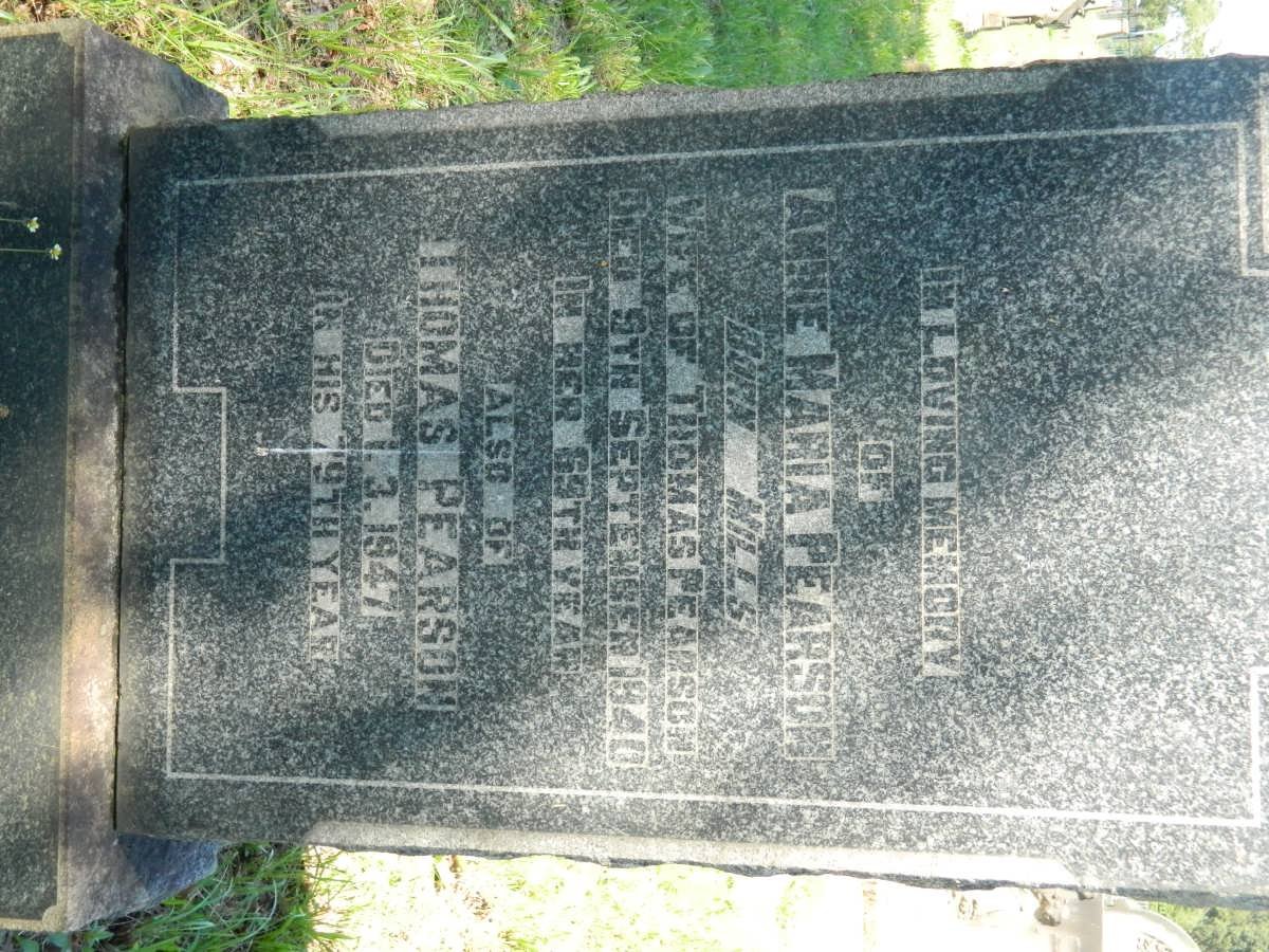 PEARSON Thomas -1947 &amp; Annie Maria MILLS -1940