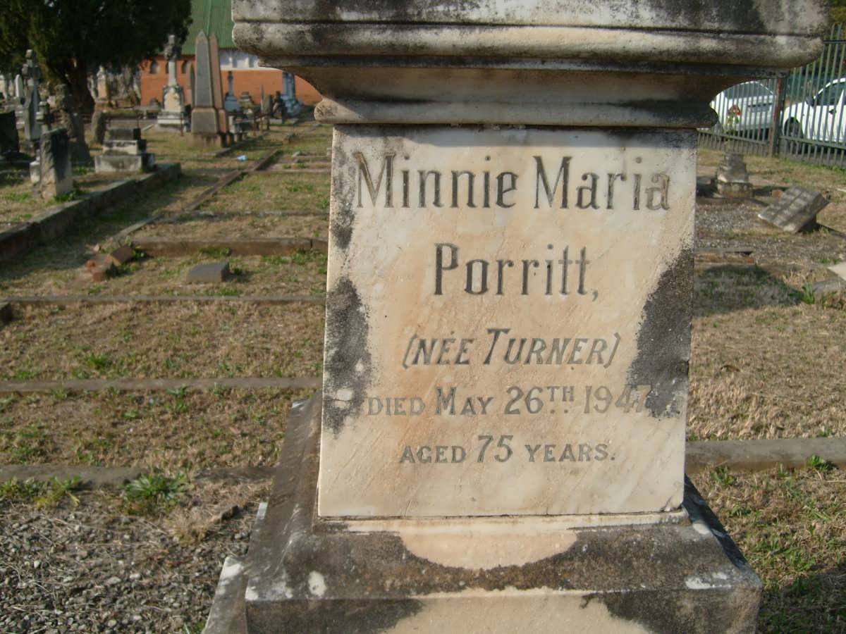 PORRITT Minnie Maria nee TURNER -1947