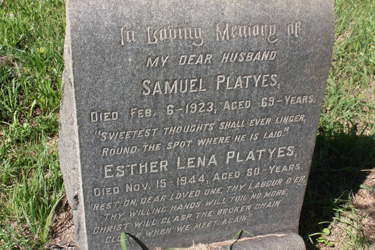 PLATYES Samuel -1923 &amp; Esther Lena -1944
