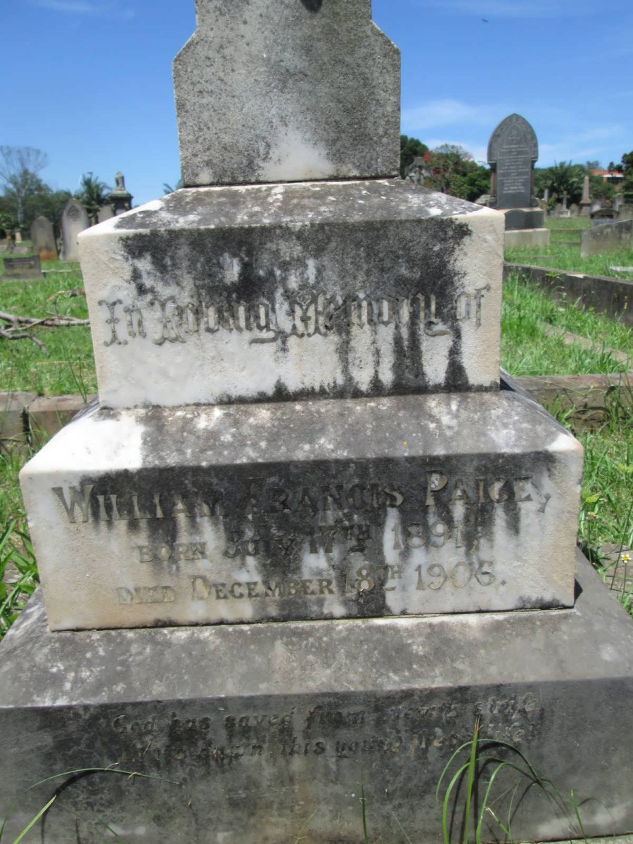 PAICE William Francis 1891-1906