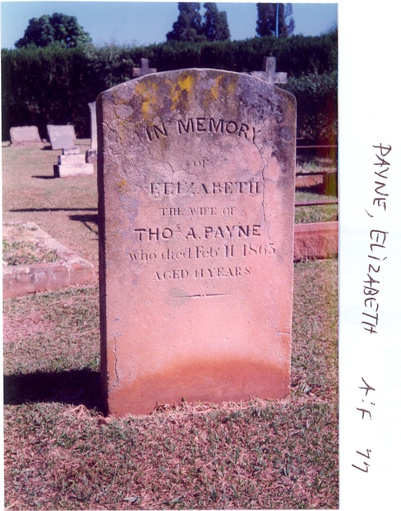 PAYNE Elizabeth -1863