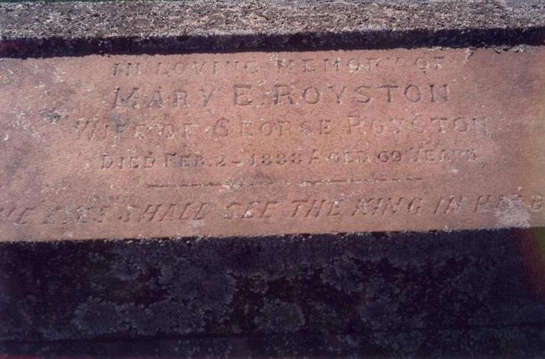 ROYSTON Mary E. -1888