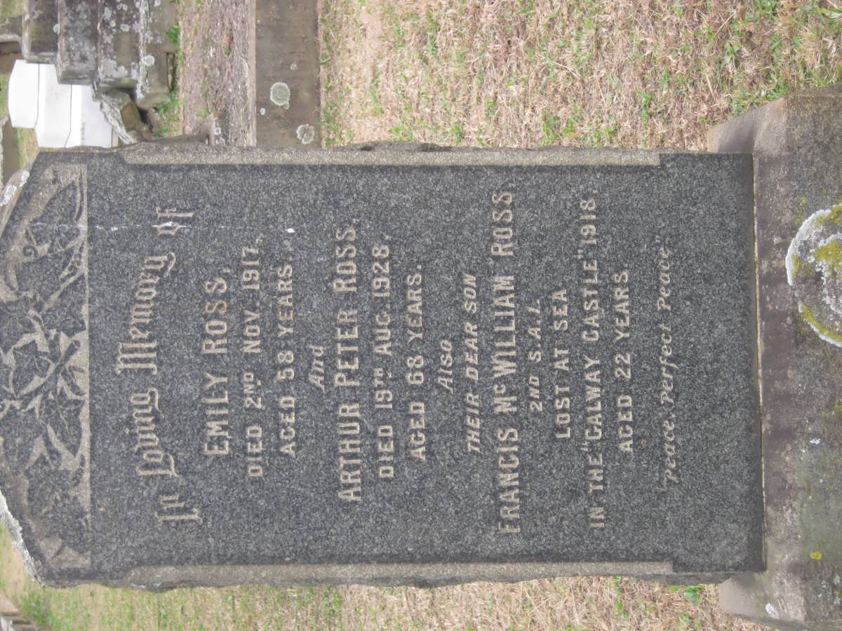 ROSS Arthur Peter -1928 &amp; Emily -1917 :: ROSS Francis McWilliam -1918