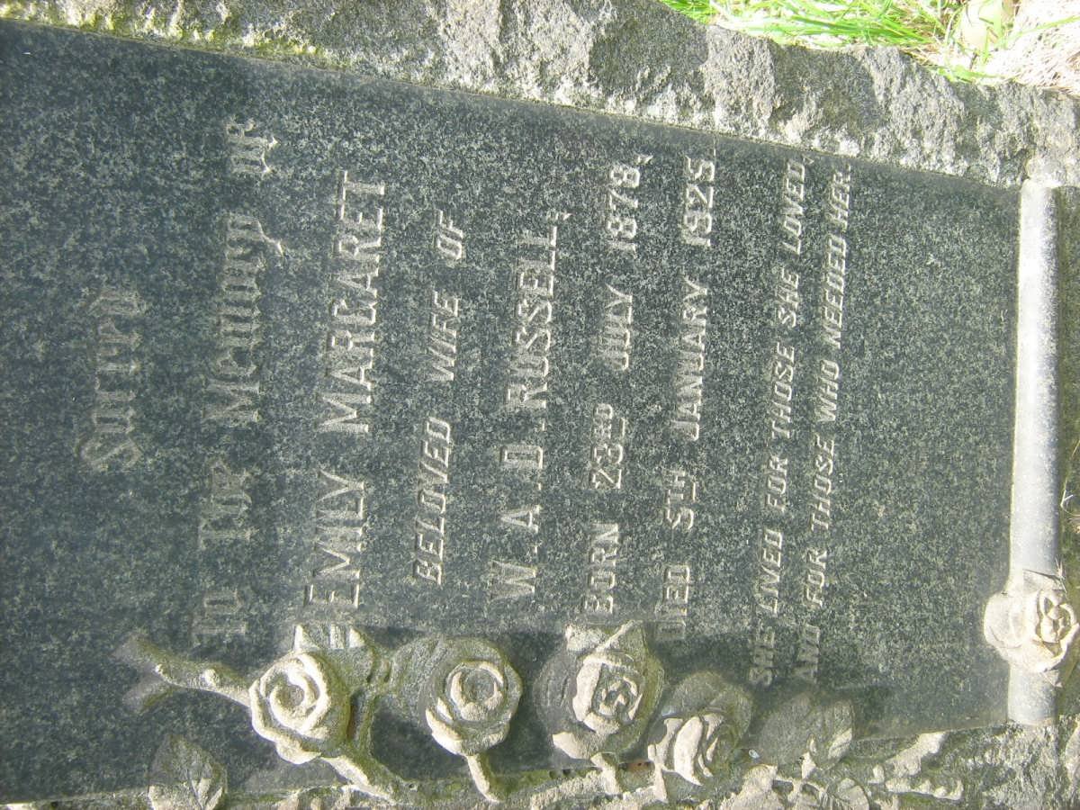 RUSSELL Emily Margaret 1878-1925 