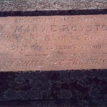 ROYSTON Mary E. -1888