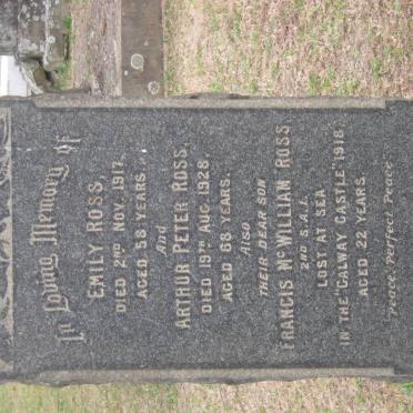 ROSS Arthur Peter -1928 &amp; Emily -1917 :: ROSS Francis McWilliam -1918