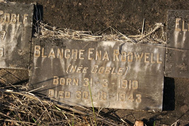 RODWELL Blanche Ena nee GOBLE 1910-1943