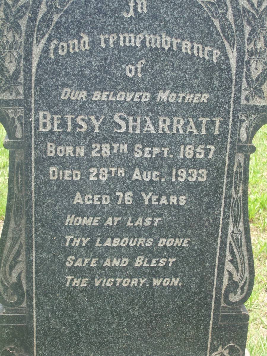 SHARRATT Betsy 1857-1933
