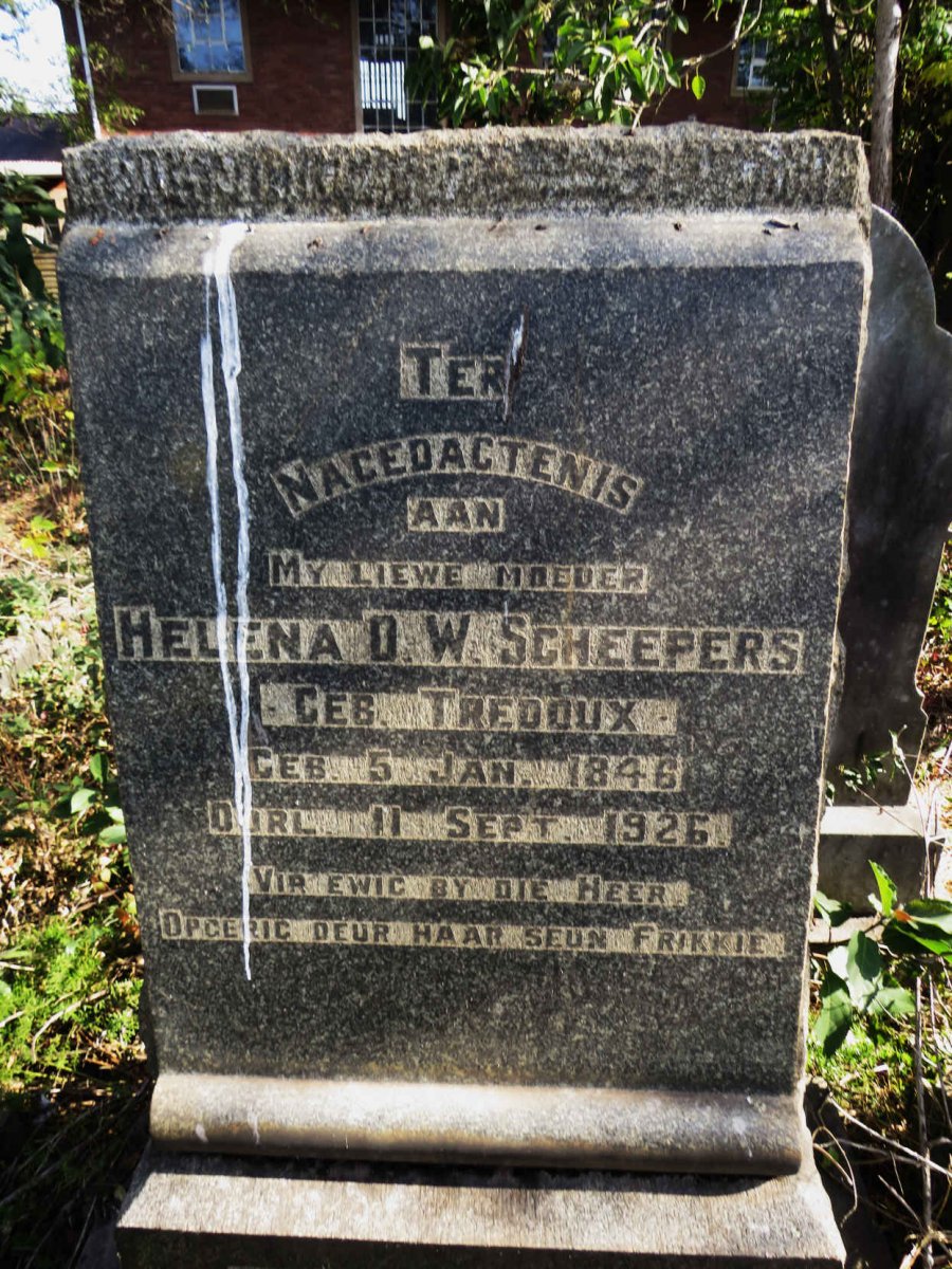 SCHEEPERS Helena D.W. nee TREDOUX 1846-1926