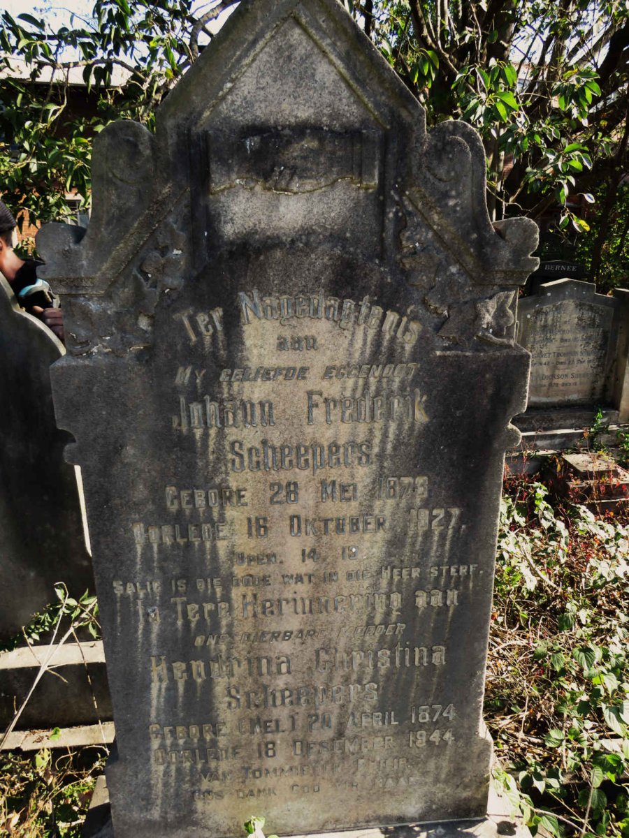 SCHEEPERS Johann Frederik 1873-1927 & Hendrina Christina 1874-1944
