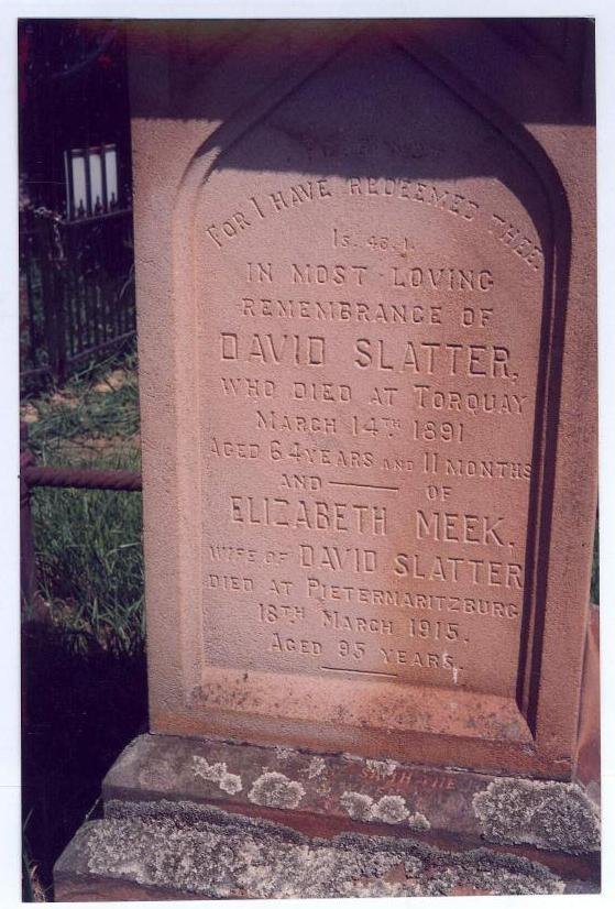 SLATTER David -1891 & Elizabeth -1915