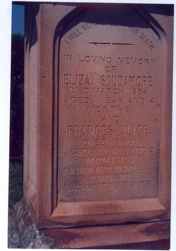 SLATTER Elizabeth Scudamore -1854 :: SLATTER Francis Alice -1860