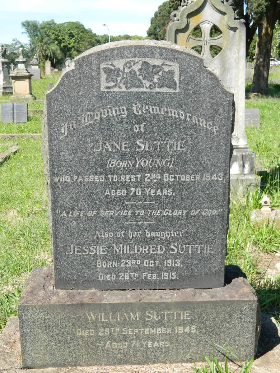 SUTTIE William -1945 &amp; Jane YOUNG -1943 :: SUTTIE Jessie Mildred 1913-1915