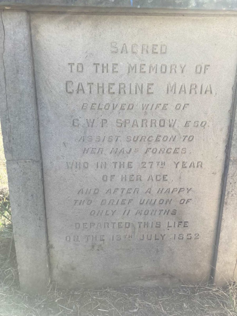 SPARROW Catherine Maria -1852