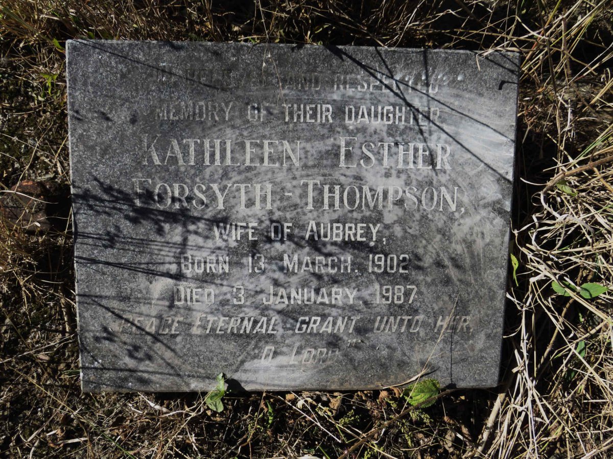 THOMPSON Kathleen Esther, FORSYTH- 1902-1987