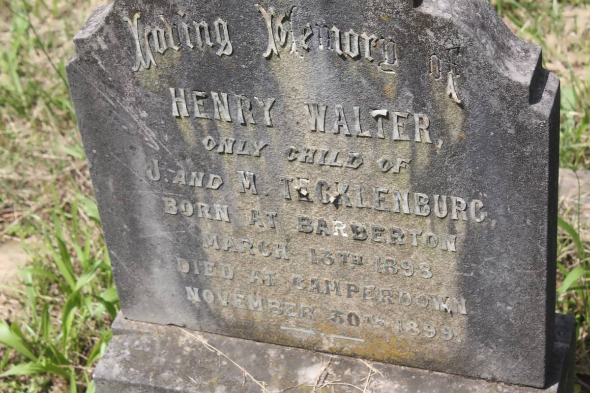 TECKLENBURG Henry Walter 1898-1899