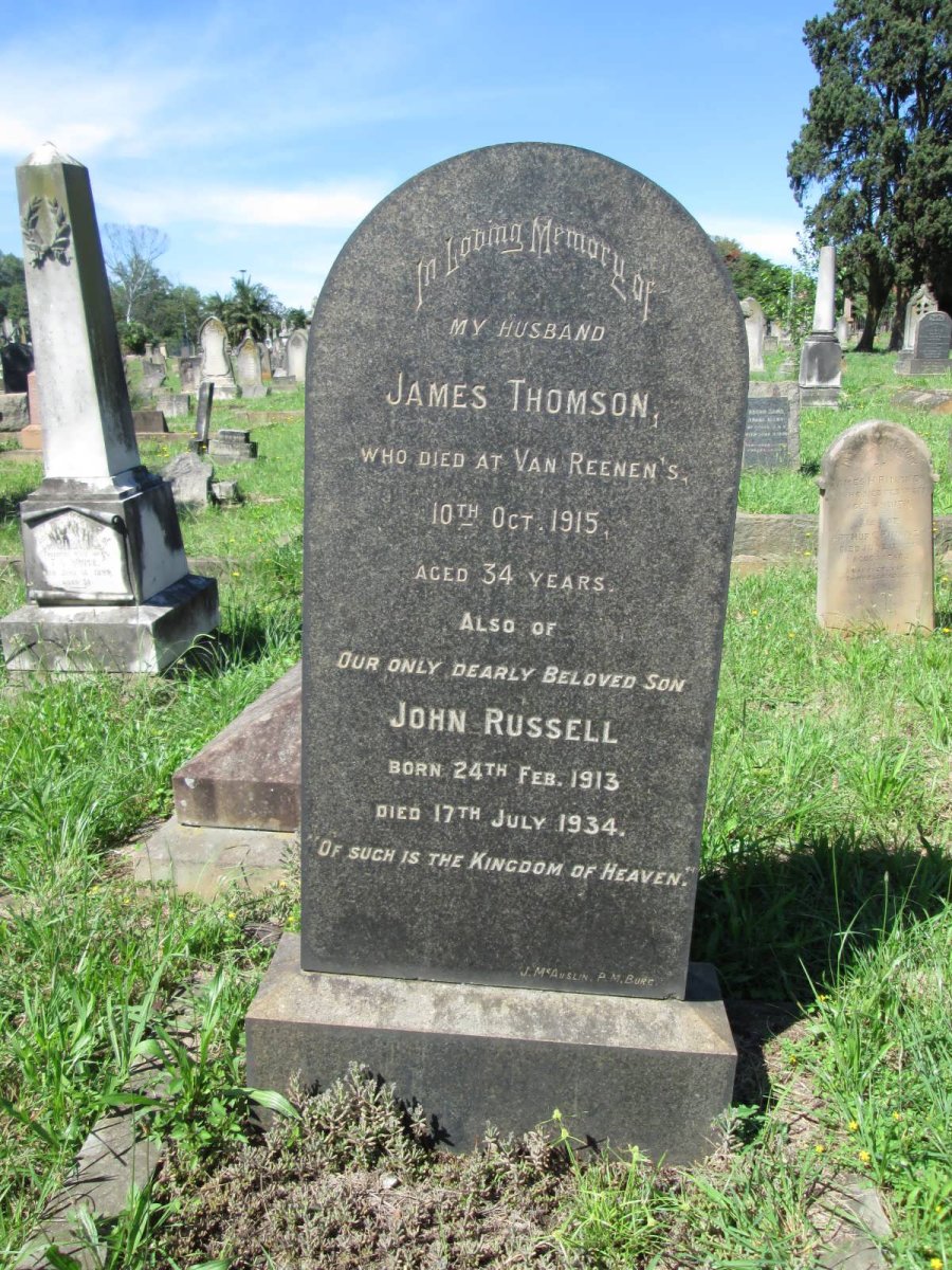 THOMSON James -1915 :: THOMSON John Russell 1913-1934
