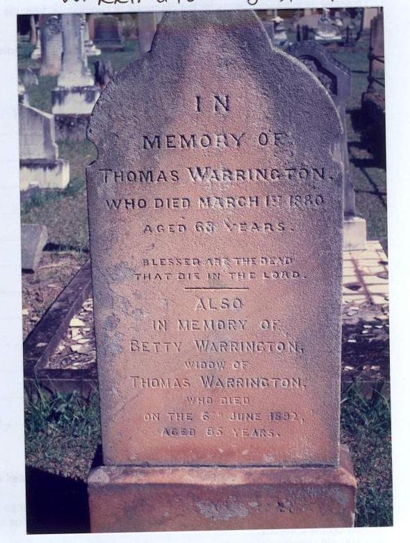WARRINGTON Thomas -1880 & Betty -1892