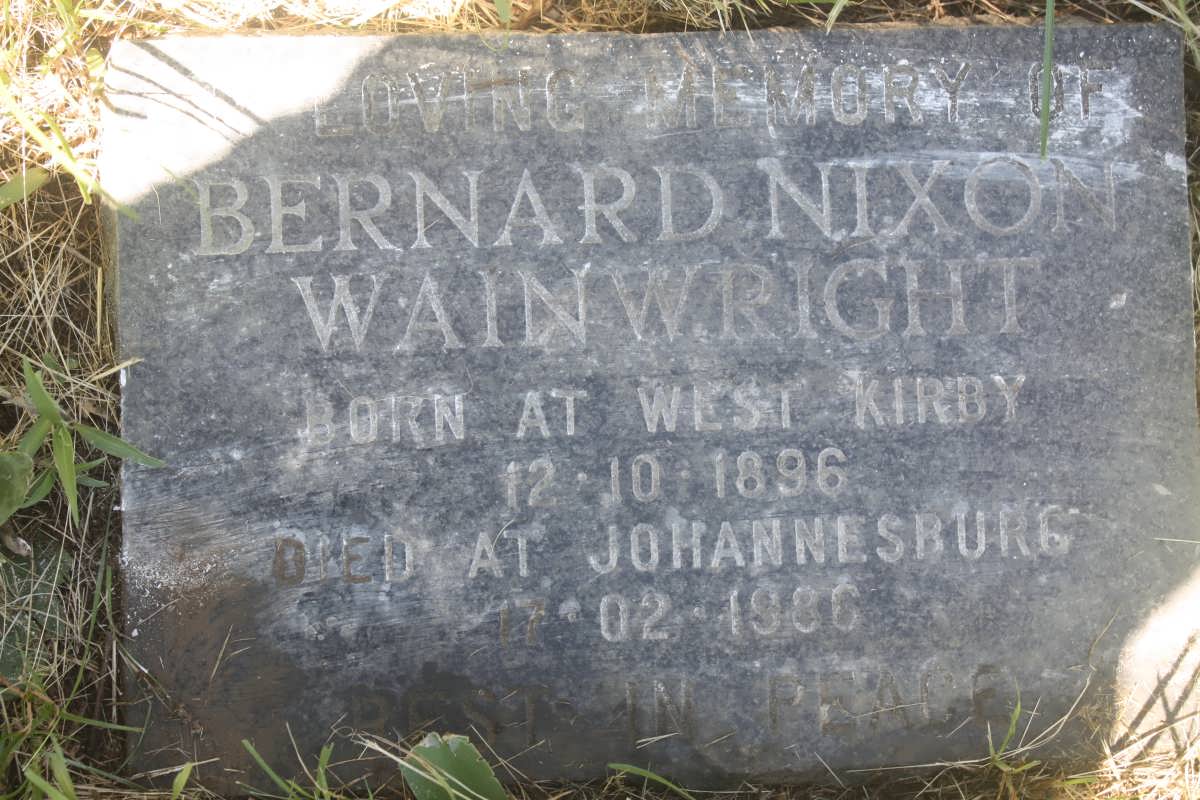WAINWRIGHT Bernard Nixon 1896-1986