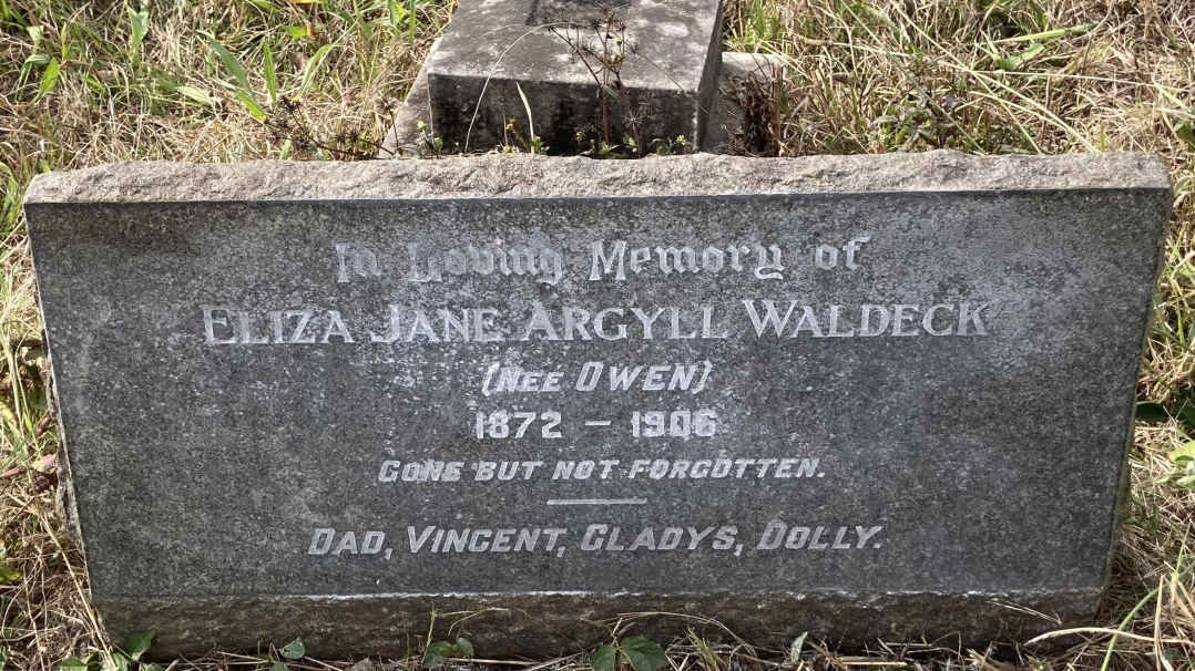 WALDECK Eliza Jane Argyll nee OWEN 1872-1906