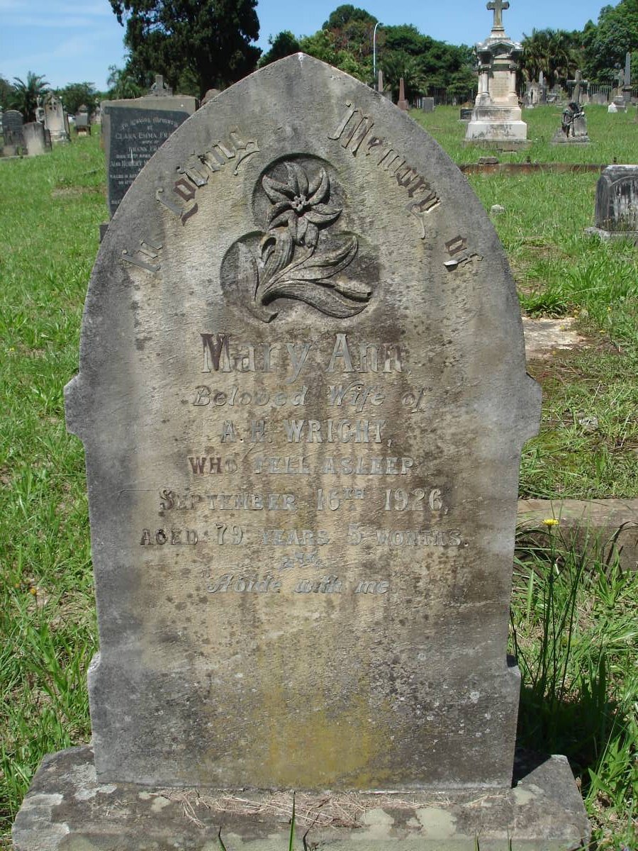 WRIGHT Mary Ann -1926