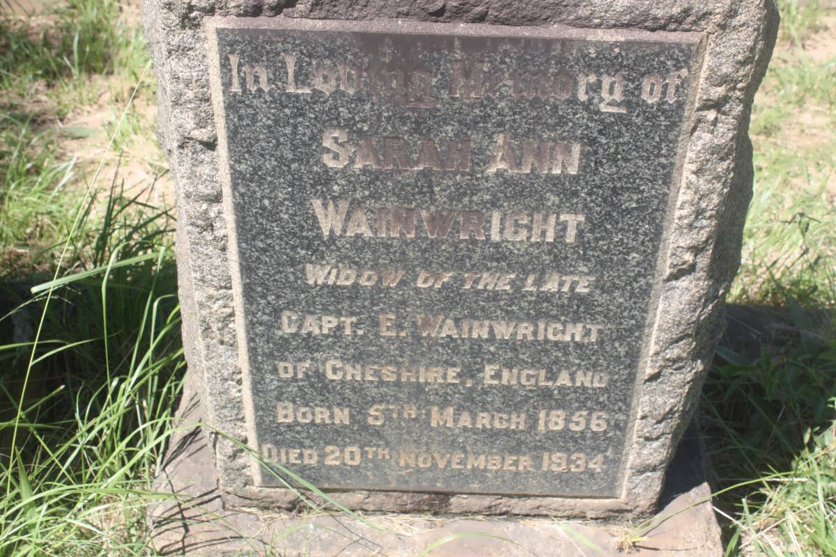 WAINWRIGHT Sarah Ann 1856-1934