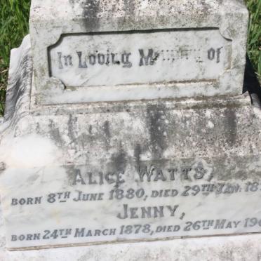 WATTS Alice 1880-1891 :: WATTS Jenny 1878-1902