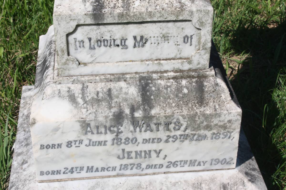 WATTS Alice 1880-1891 :: WATTS Jenny 1878-1902