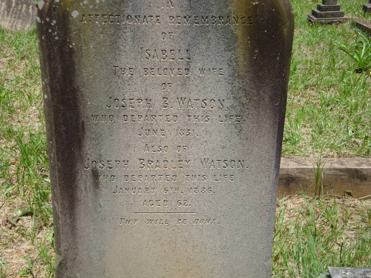WATSON Joseph Bradley -1885 &amp; Isabell -1851