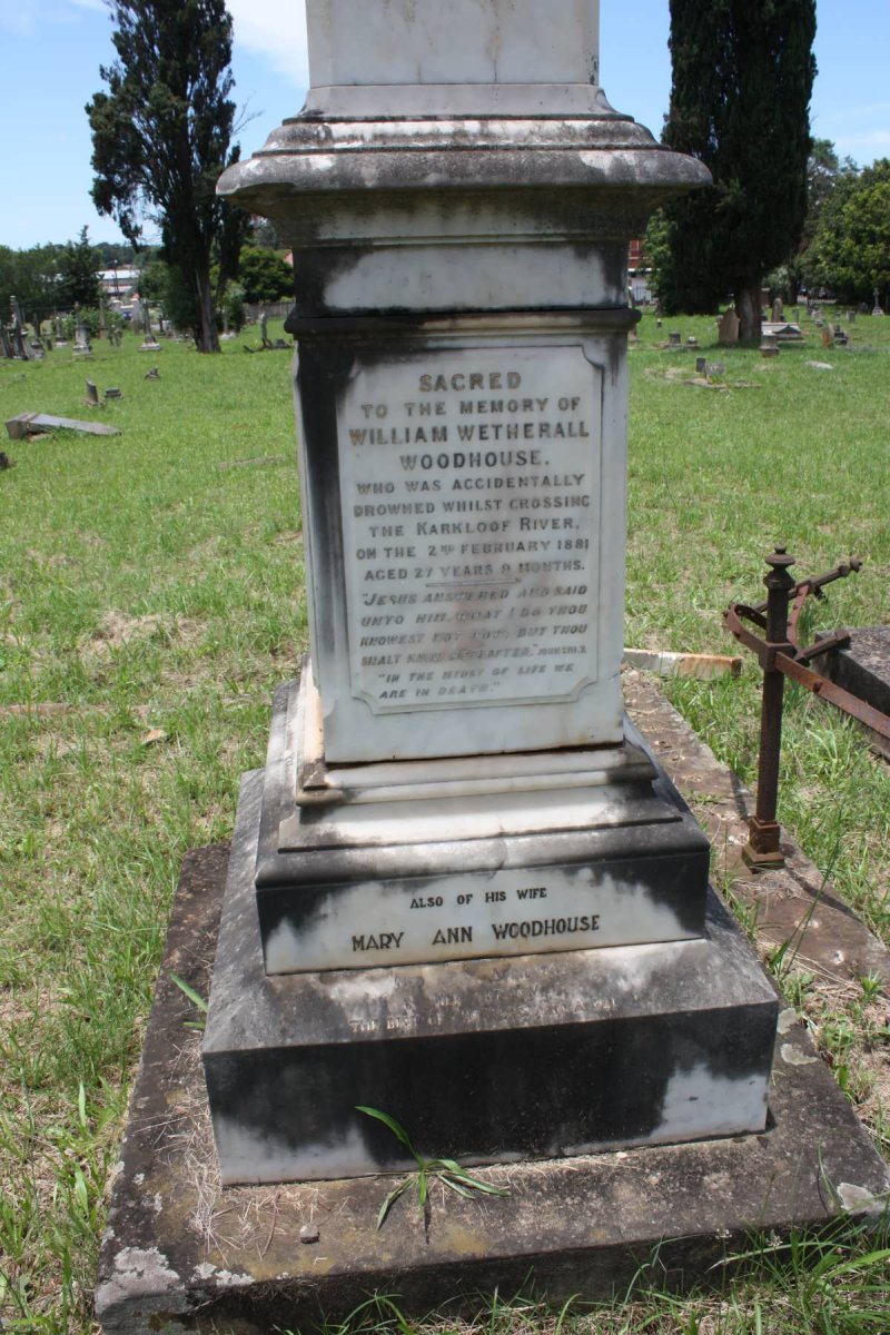 WOODHOUSE William Wetherall -1881 &amp; Mary Ann -1942